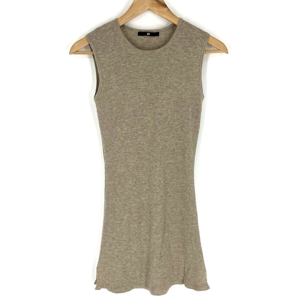 Jarbo Sweater Tank Top Size 38 Womens 8 Brown Rib Sleeveless Tunic Wool Cashmere